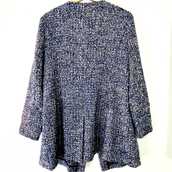 Talbots Blue/Multicolored Tweed Italian Blazer Jacket - 14W - Picture 2 of 10